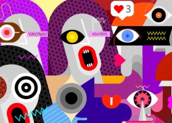 I social in una rappresentazione artistica